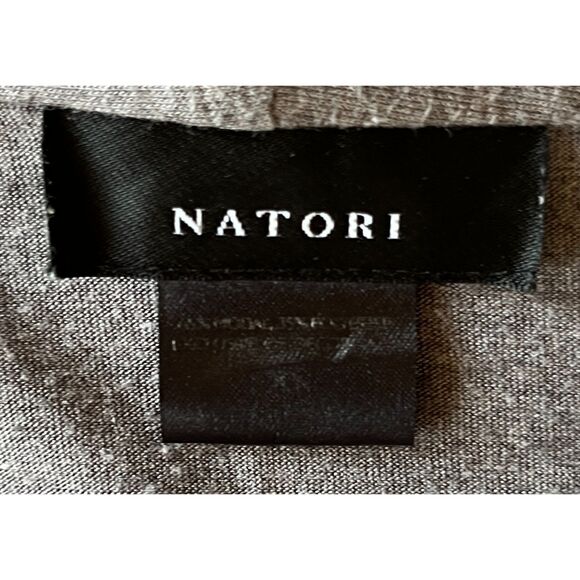 Natori Gray Cotton Rayon Slip Shift Wrap Maxi Robe Dress   Women's Size Medium - Picture 4 of 10